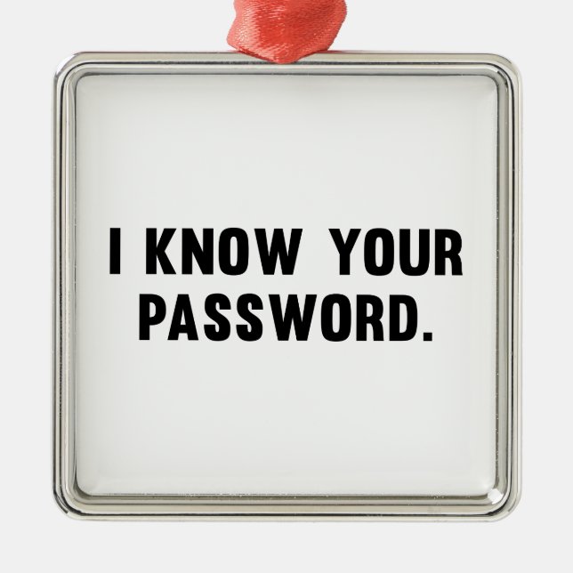 I Know Your Password Metal Ornament (Front)