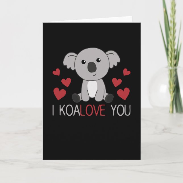 I Koalove You Cute Koala With Hearts Cute Animals Card (Front)