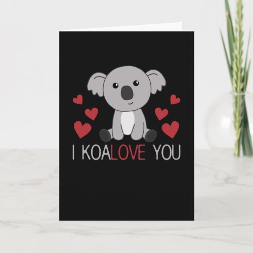 I Koalove You Cute Koala With Hearts Cute Animals Card