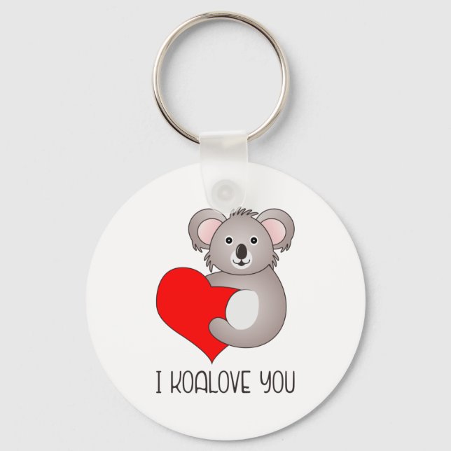 I Koalove You Koala Quotes Keychain (Front)