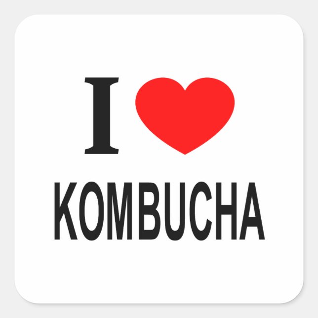 I ❤️ KOMBUCHA I LOVE KOMBUCHA I HEART KOMBUCHA SQUARE STICKER (Front)
