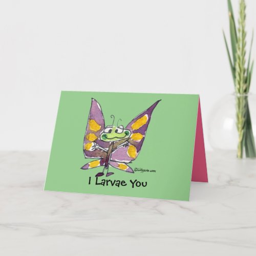 I Larvae You So MUSH Violet Butterfly Love Card