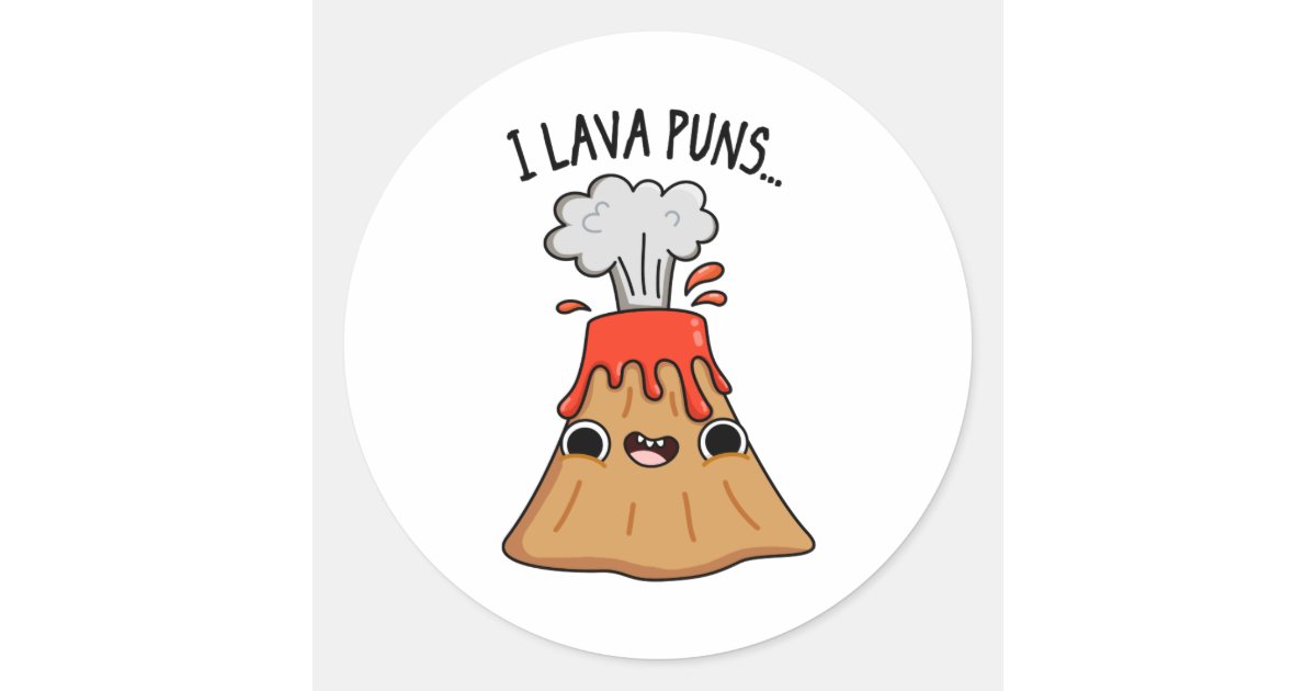 I Lava Puns Cute Geology Volcano Pun Classic Round Sticker