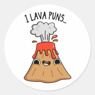 I Lava Puns Funny Geology Volcano Pun  Classic Round Sticker