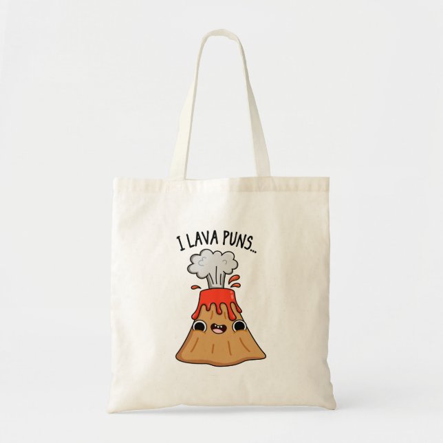 I Lava Puns Funny Geology Volcano Pun  Tote Bag (Front)