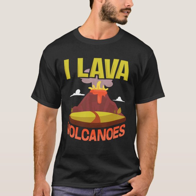 I Lava Volcanoes  Fun Pun Geology Geode T-Shirt (Front)