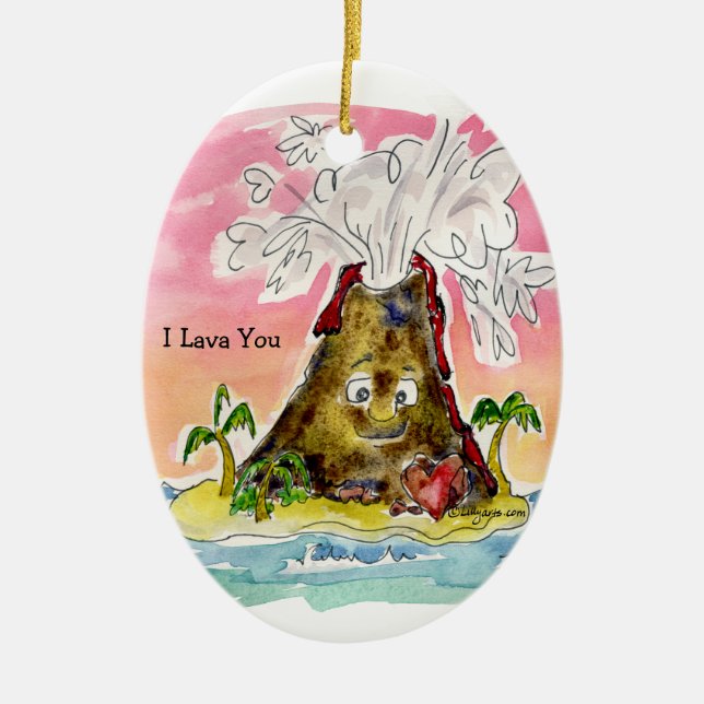 I Lava You Ceramic Ornament (Front)