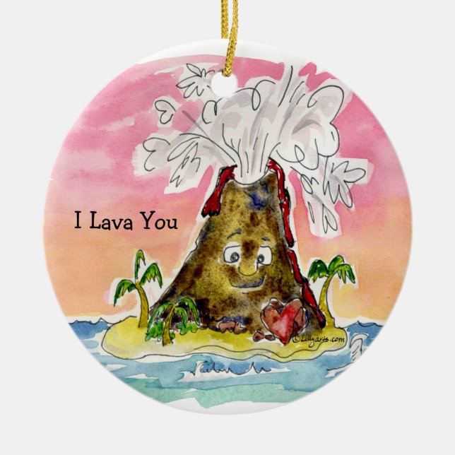 I Lava You Ceramic Ornament (Front)