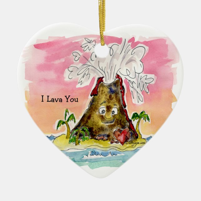 I Lava You Ceramic Ornament (Front)