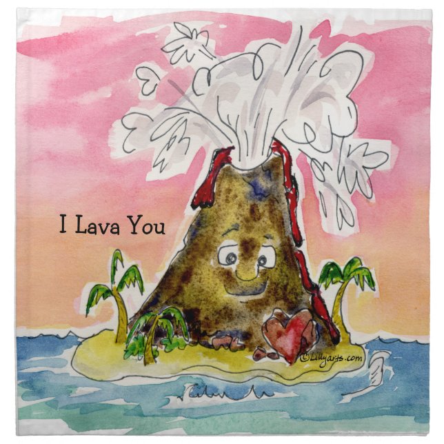 I Lava You Cloth Napkin (Front)