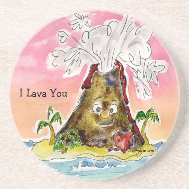 I Lava You Drink Coaster (Front)