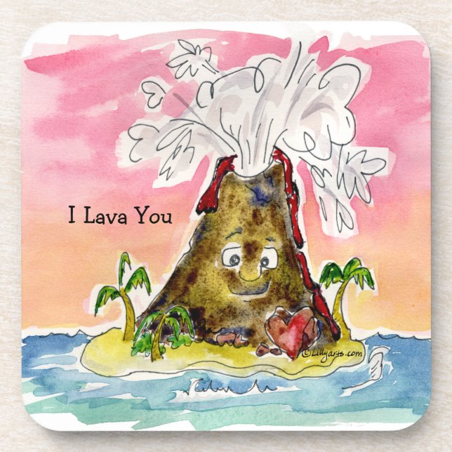 I Lava You Drink Coaster (Front)