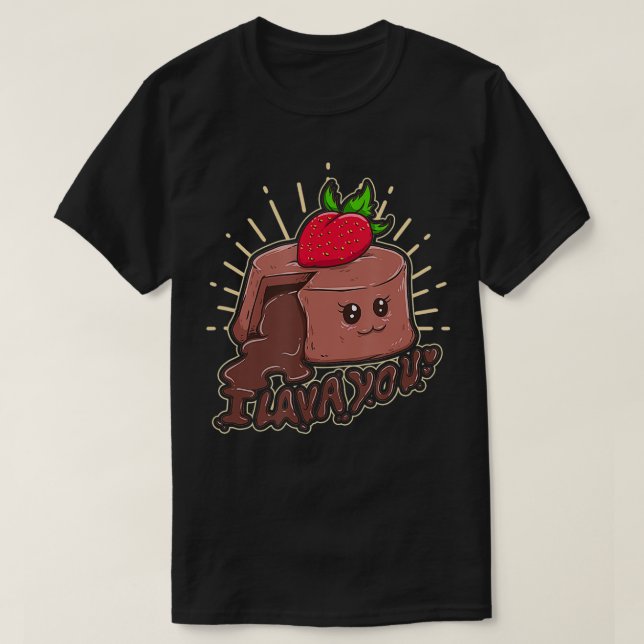 I Lava You Funny I Love You Romantic Valentines Da T-Shirt (Design Front)