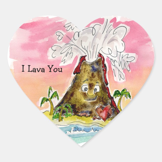 I Lava You Heart Sticker (Front)