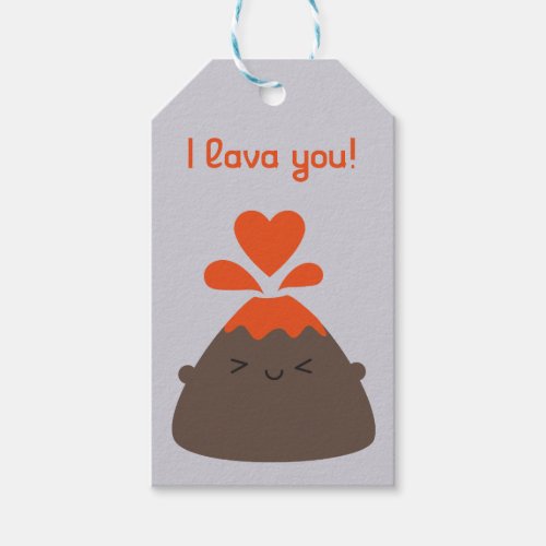 I Lava You Kawaii Volcano Gift Tags