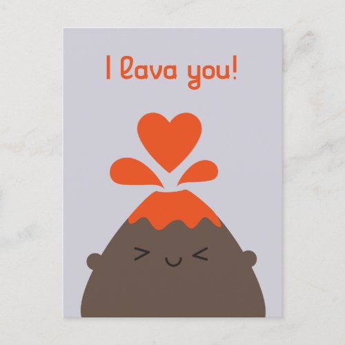 I Lava You Kawaii Volcano Postcard