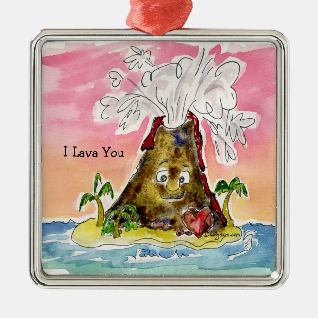 I Lava You Metal Ornament (Front)