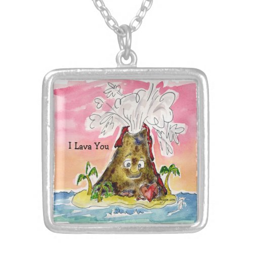 I Lava You Silver Plated Necklace