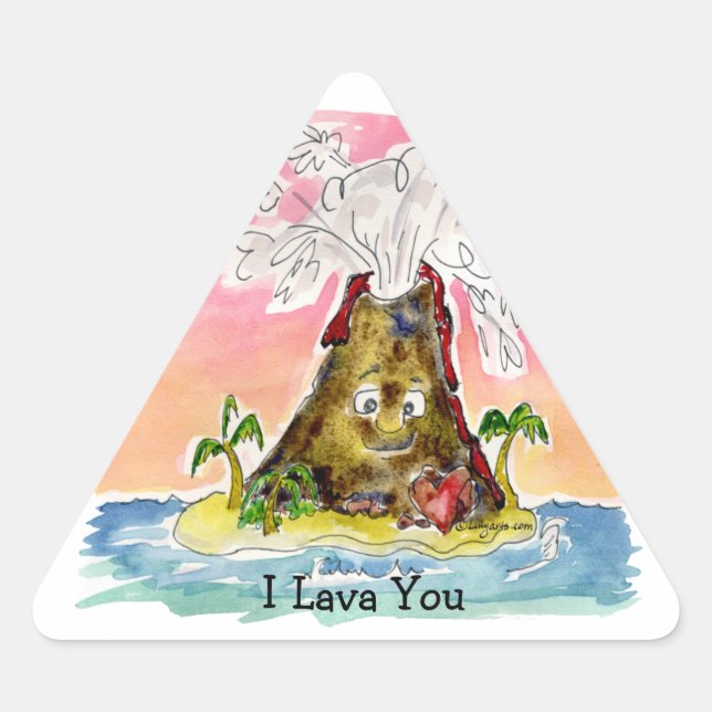 I Lava You Triangle Sticker (Front)