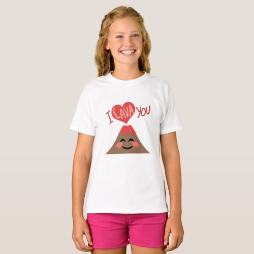 I Lava You Volcano Heart Sweet Pun Shirt