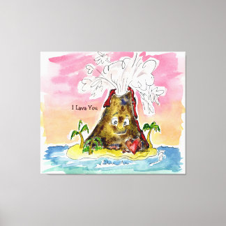 I Lava You Volcano Stretched Canvas Print