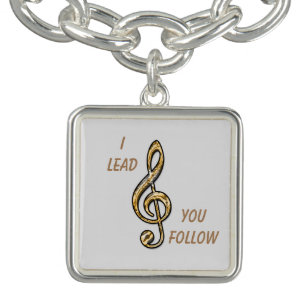 I Lead You Follow Clef Symbol Musical Leader Bracelet
