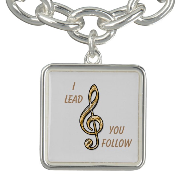 I Lead You Follow Clef Symbol Musical Leader Bracelet (Design)