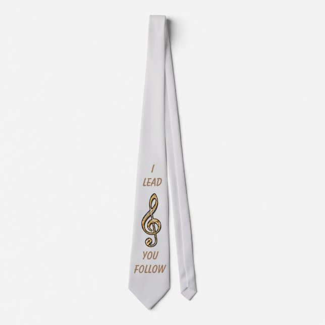 I Lead You Follow Music Teacher Humor Thank You Neck Tie (Front)