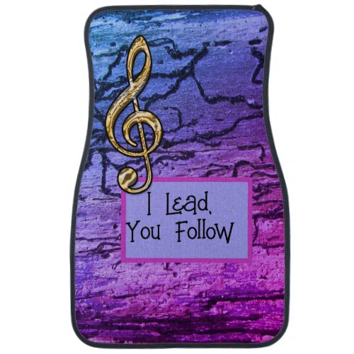 I lead You Follow Neon Abstract Music Teacher Car Floor Mat