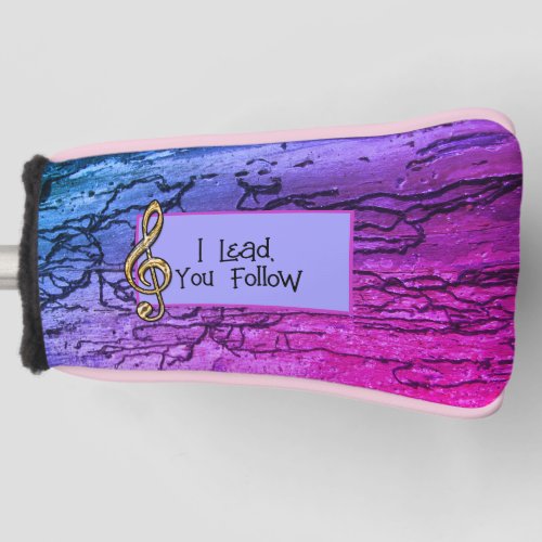 I lead You Follow Neon Abstract Music Teacher Golf Head Cover