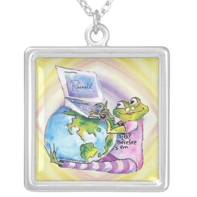 I Leap, therefore I am Silver Plated Necklace (Front)