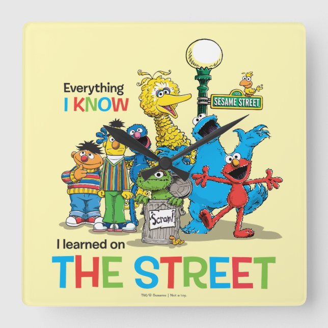 I learned on THE STREET Square Wall Clock (Front)