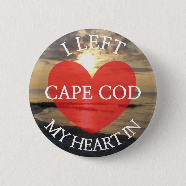 I Left my Heart in Cape Cod Picture Button (Front)