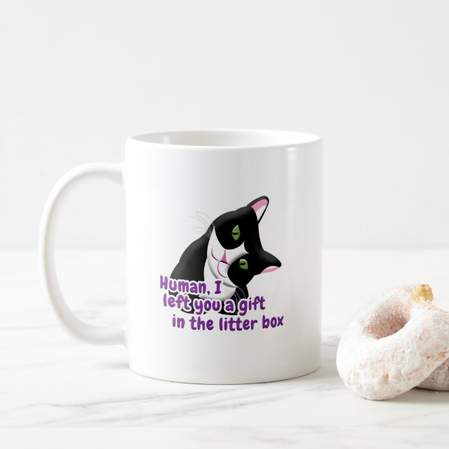 I Left You a Gift Cat Coffee Mug (With Donut)