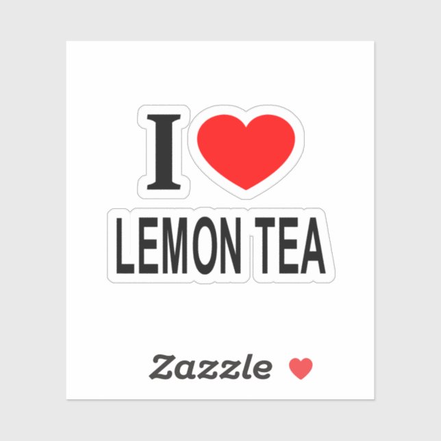 I ❤️ LEMON TEA I LOVE LEMON TEA I HEART LEMO Vinyl Sticker (Sheet)