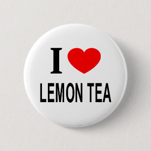 I ❤️ LEMON TEA I LOVE LEMON TEA I HEART LEMON TEA BUTTON