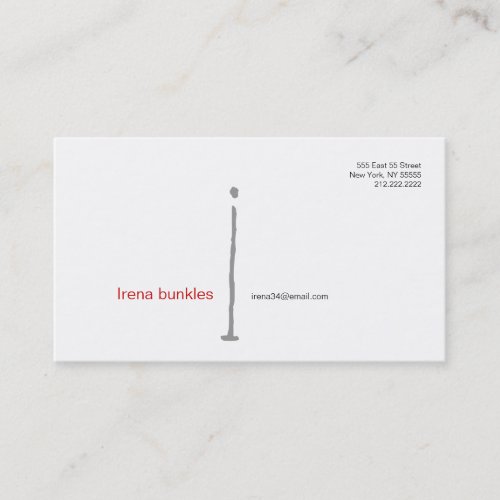 I Letter Alphabet Business Card Grey