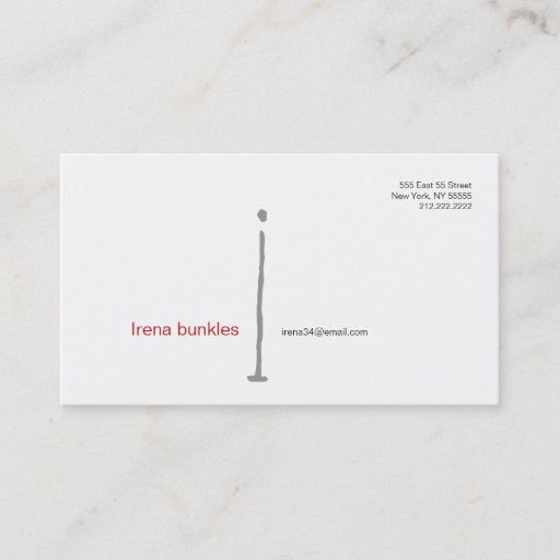Customizable I Letter Alphabet Business Card Grey