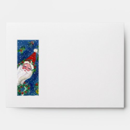 I LETTER  SANTA CLAUS WITH RED RIBBON MONOGRAM ENVELOPE