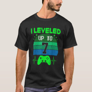 I Leveled up to 7th Birthday Video Game Retro 7 Ye T-Shirt