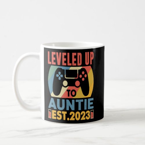I Leveled Up To Auntie 2023 Gamer  Soon To Be Aunt Coffee Mug