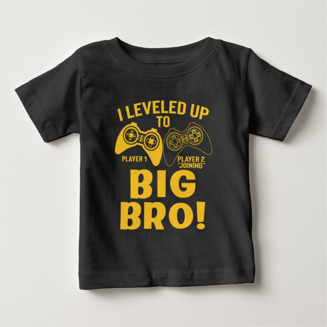 I Leveled Up To Big Bro Baby T-Shirt (Front)