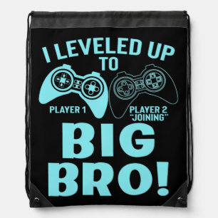 I Leveled Up To Big Bro Drawstring Bag