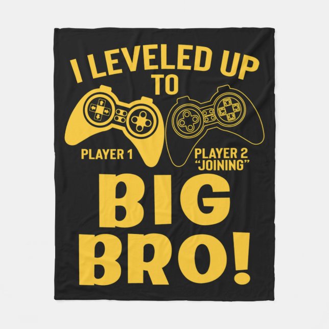 I Leveled Up To Big Bro Fleece Blanket (Front)