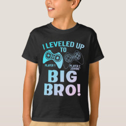 I Leveled Up To Big Bro Gradient Big Brother T-Shirt