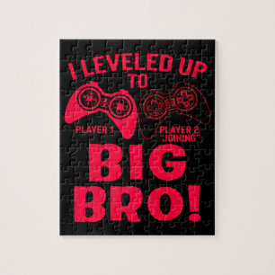 I Leveled Up To Big Bro Red and Black Jigsaw Puzzle