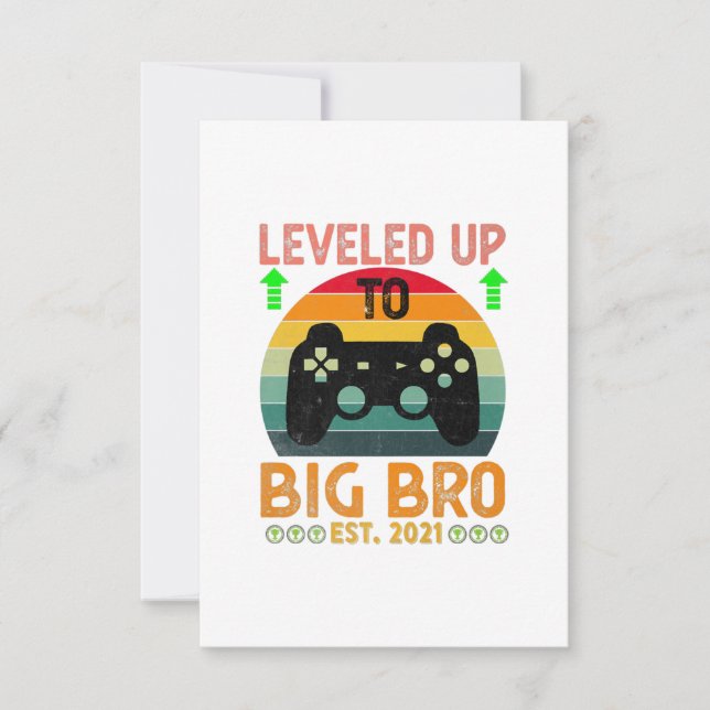 I Leveled Up To Big Brother 2021 Gamer Gift RSVP Card (Front)