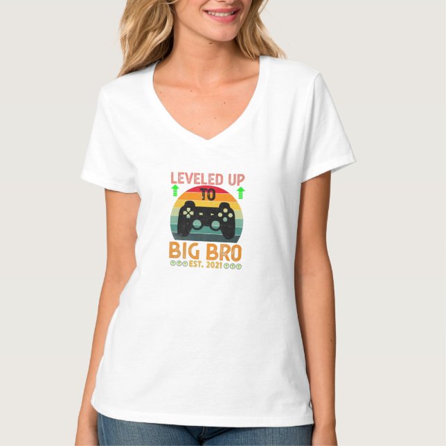 I Leveled Up To Big Brother 2021 Gamer Gift T-Shirt (Front)
