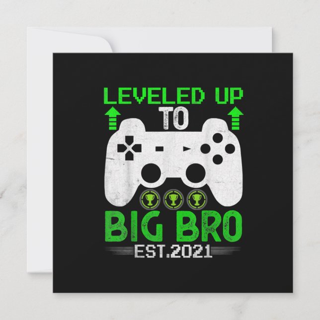 I Leveled Up To Big Brother Est2021 Promoted Holiday Card (Front)