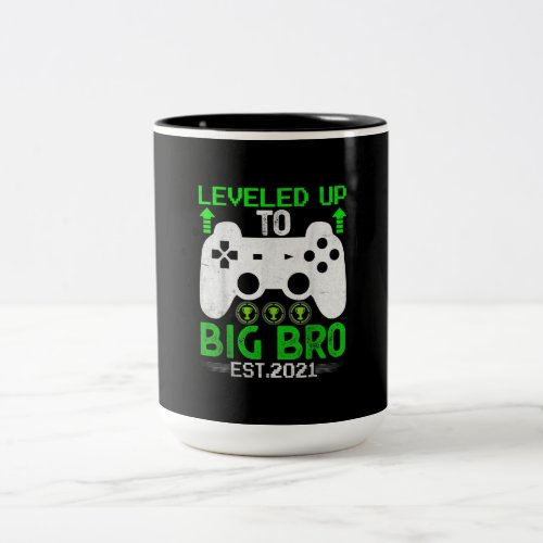 I Leveled Up To Big Brother Est2021 Promoted Two_Tone Coffee Mug